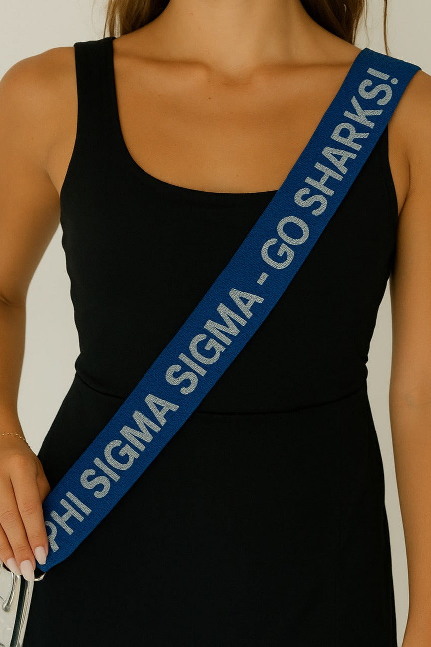 Phi Sigma Sigma - Go Sharks- Purse Strap