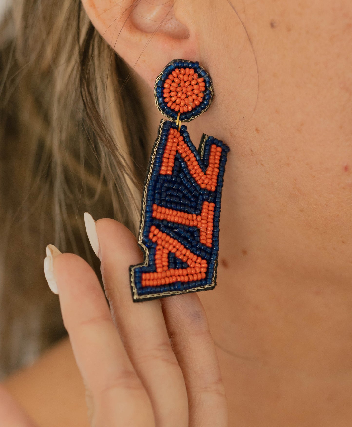 Beaded Earrings- Auburn - ZTA