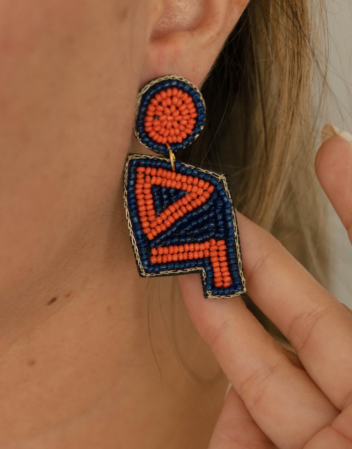 Beaded Earrings- Auburn - Delta Gamma