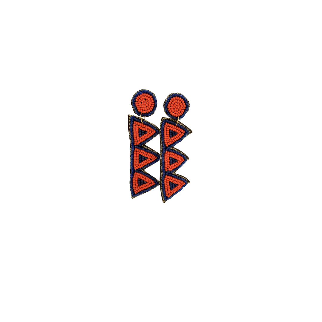 Beaded Earrings- Auburn - Delta Delta Delta (Tri-Delt)