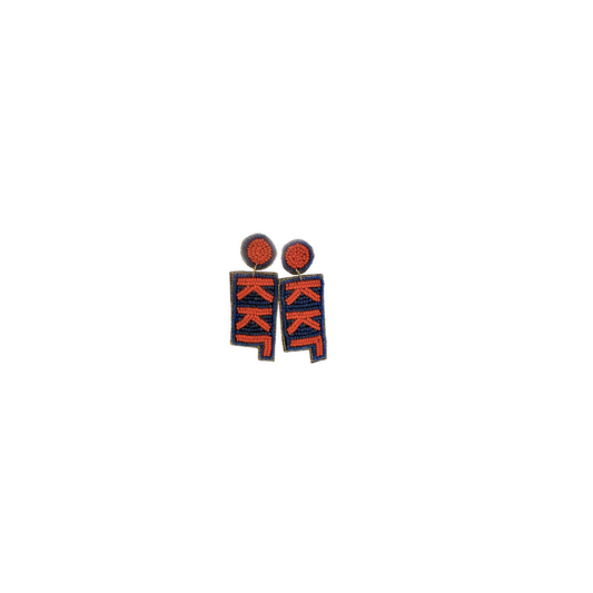 Beaded Earrings-Auburn-Kappa Kappa Gamma