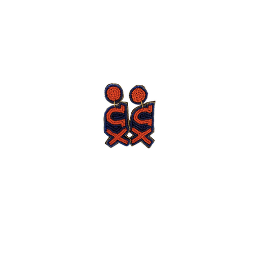Beaded Earrings- Auburn - Chi Omega