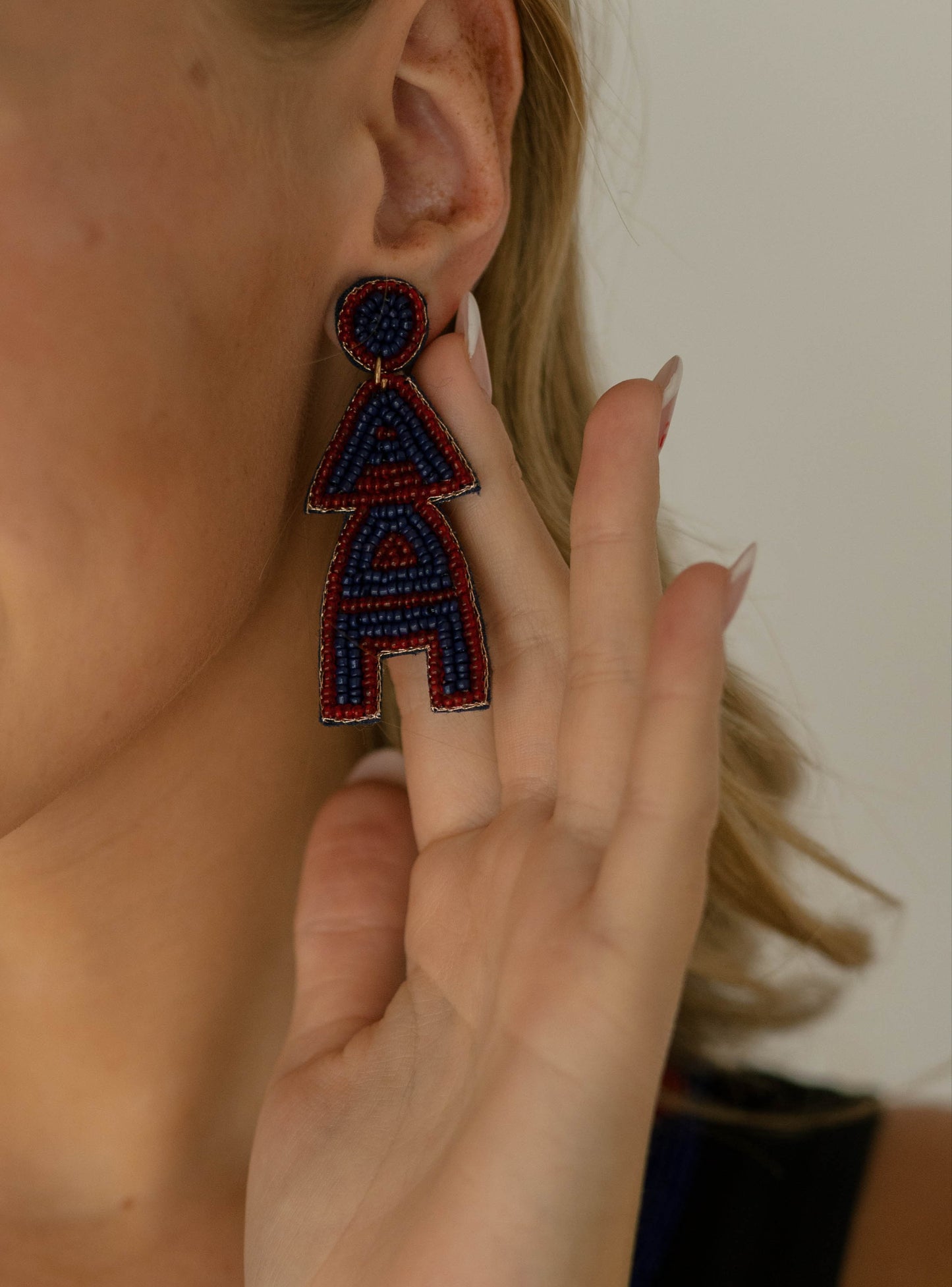 Beaded Earrings- FAU - Alpha Delta Pi