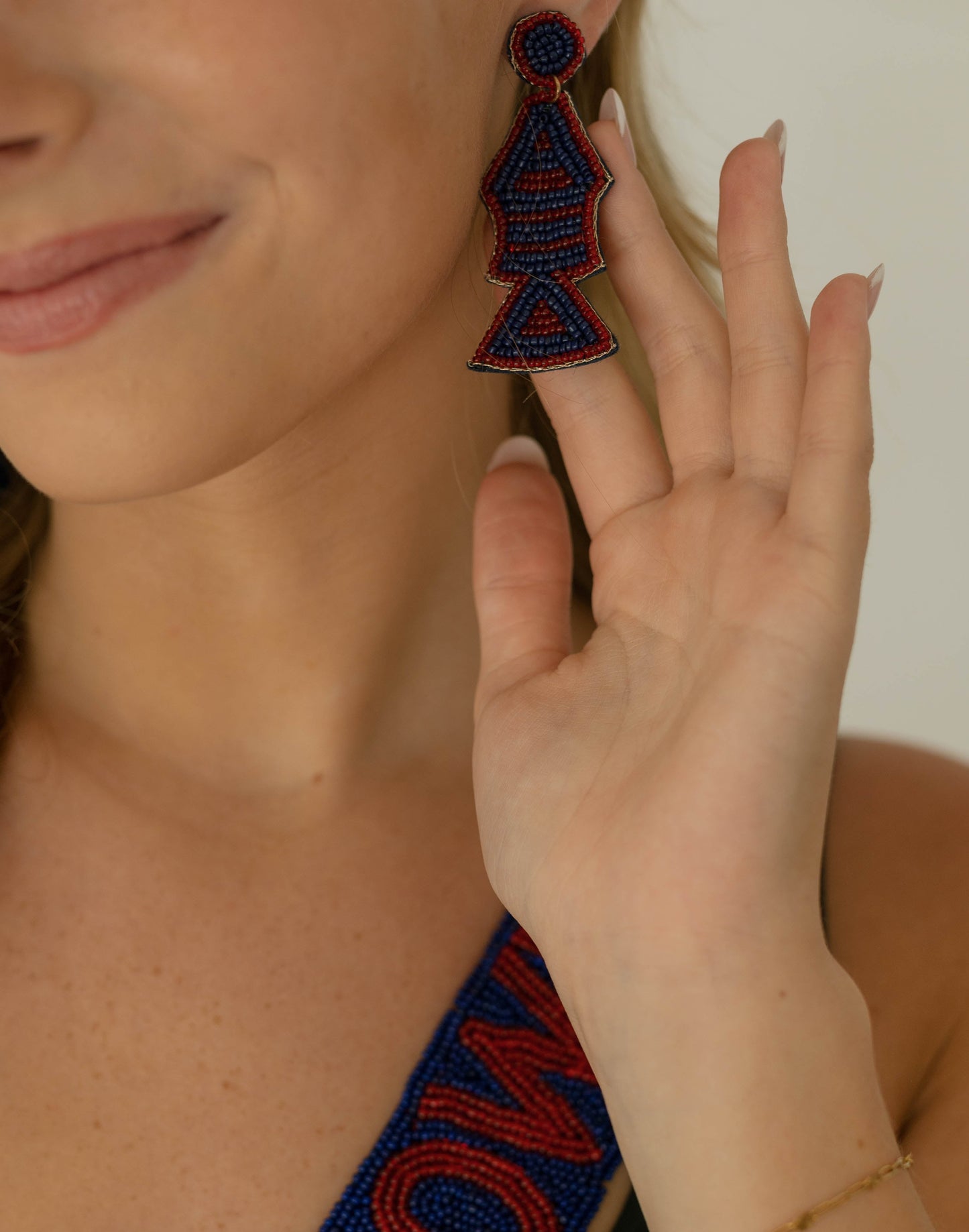 Beaded Earrings - FAU - Alpha Xi Delta