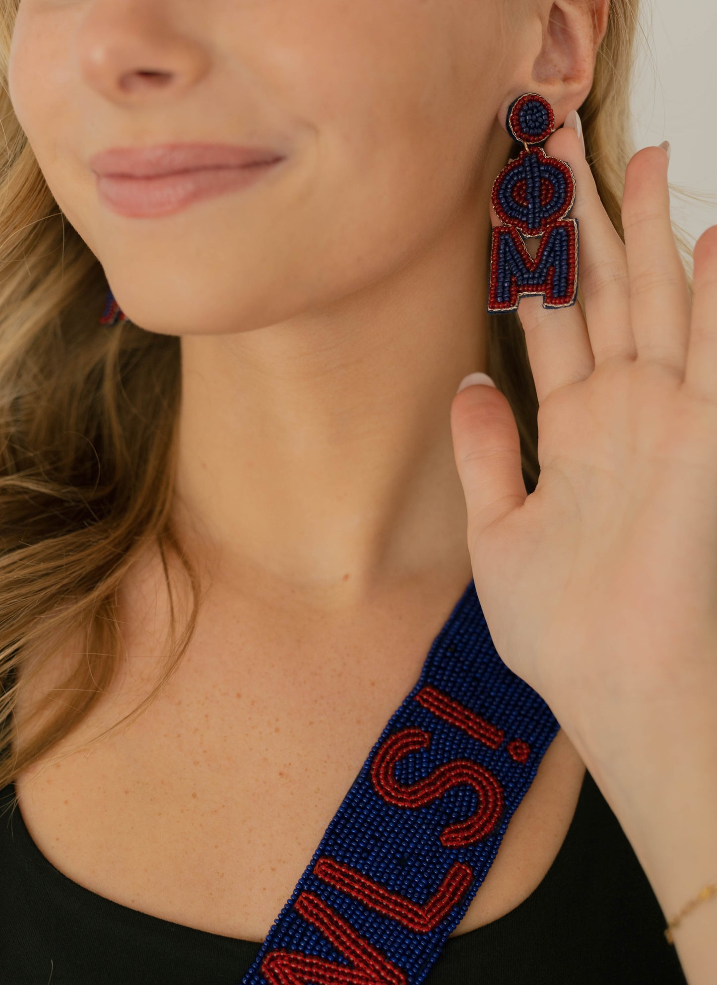 Beaded Earrings - FAU - Phi Mu