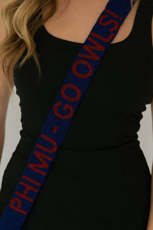 Beaded Purse Strap & Stadium Bag - FAU - Phi Mu