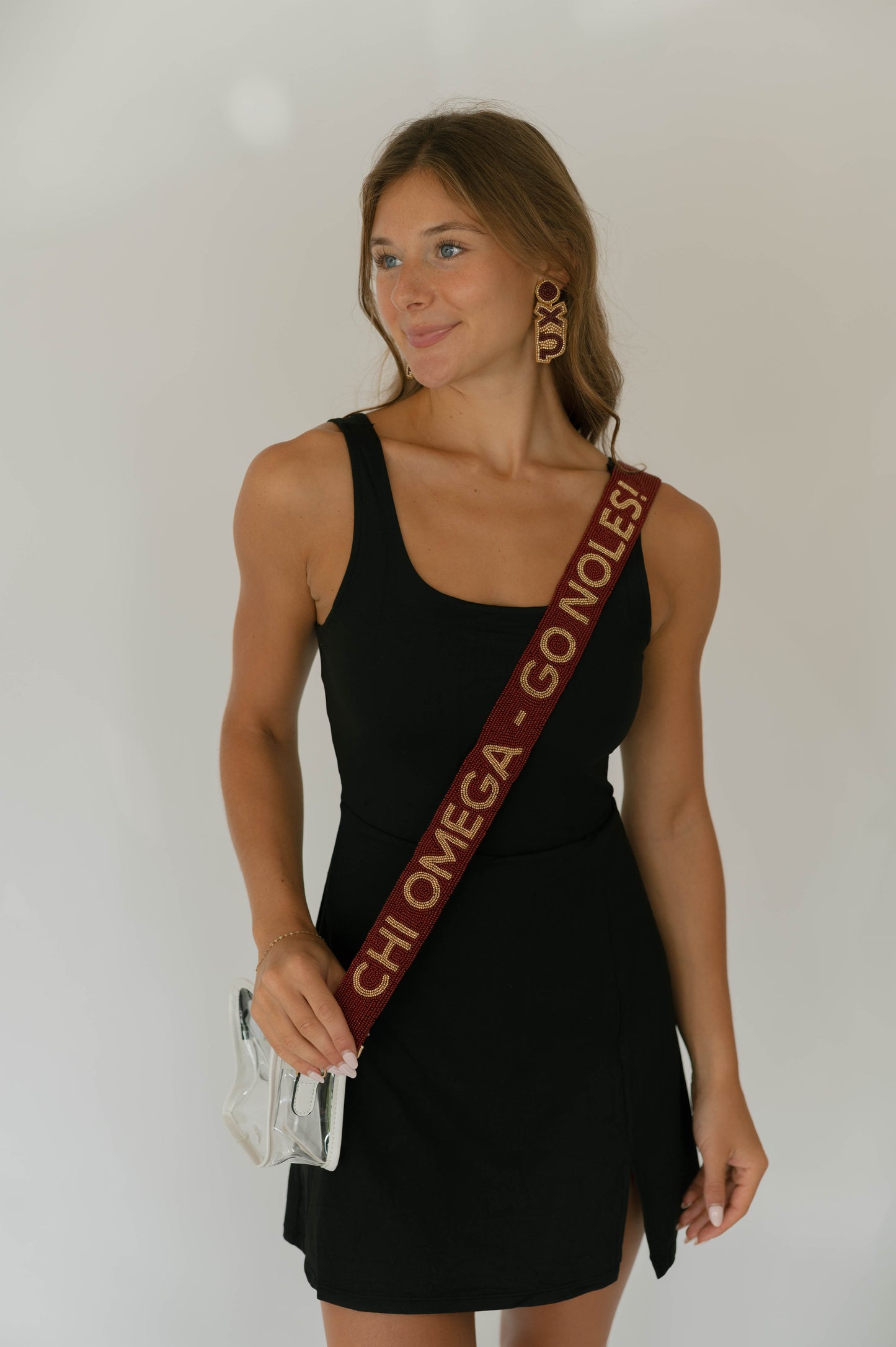 Beaded Purse Strap & Clear Stadium Bag - FSU- Chi Omega