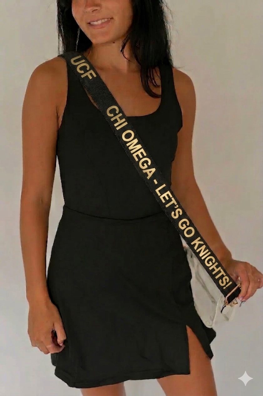 UCF Chi Omega - Hand Beaded Purse Strap