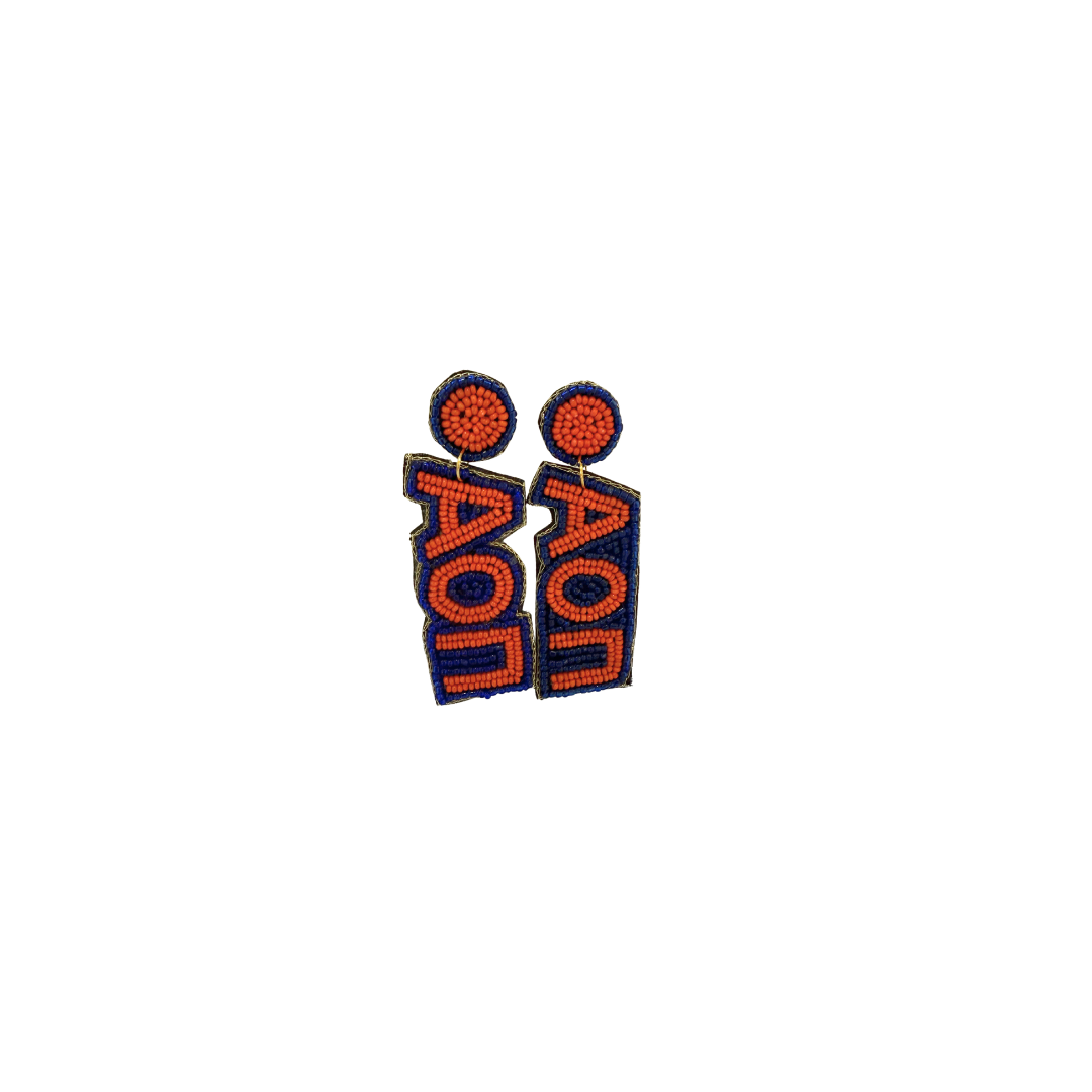 Beaded Earrings- Auburn - Alpha Omicron Pi