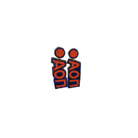 Beaded Earrings- Auburn - Alpha Omicron Pi